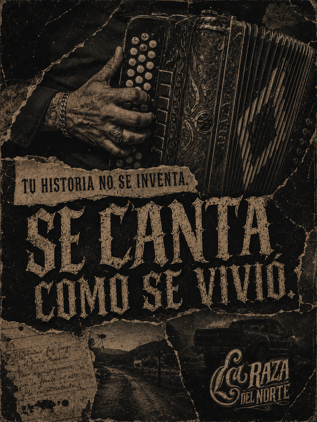 Póster — Tu historia no se inventa, se canta como se vivió.